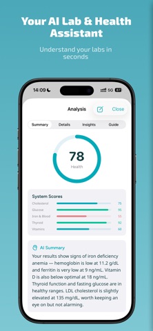 Hemio: AI Lab & Health iPhone screenshot