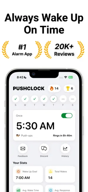 PushClock - Loud Alarm Clock screenshot 1