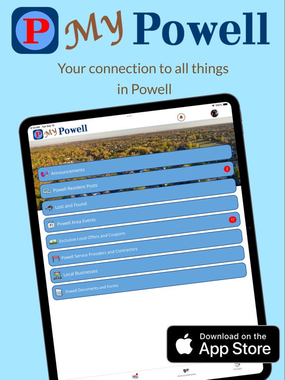My Powell OH app screenshot