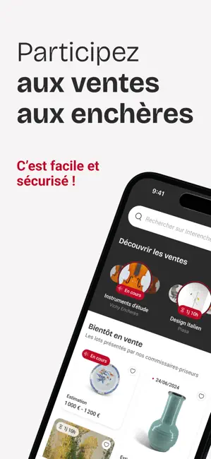 Interencheres enchère en ligne iPhone screenshot 1