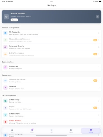 Personal Accounting - AI Money iPad screenshot