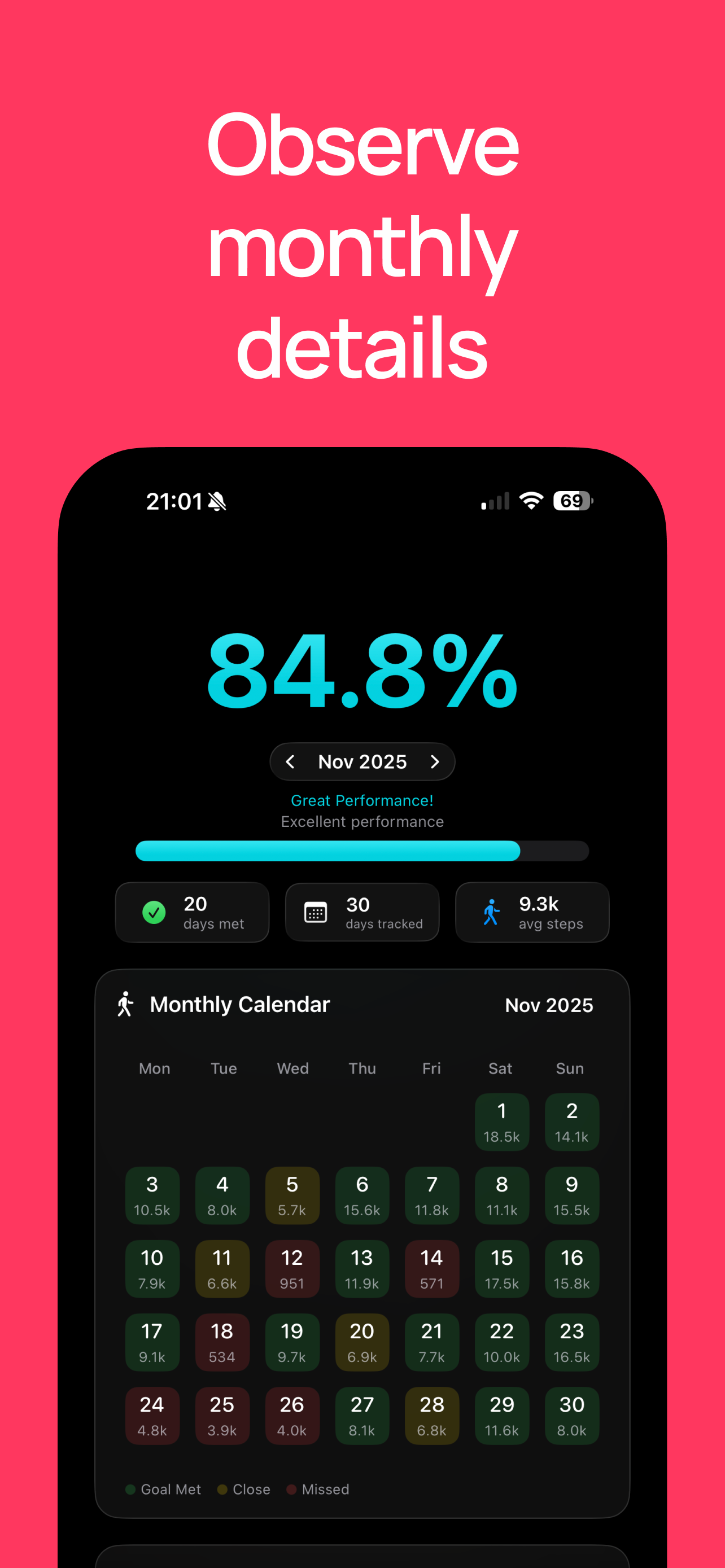Steps - minimalist tracker