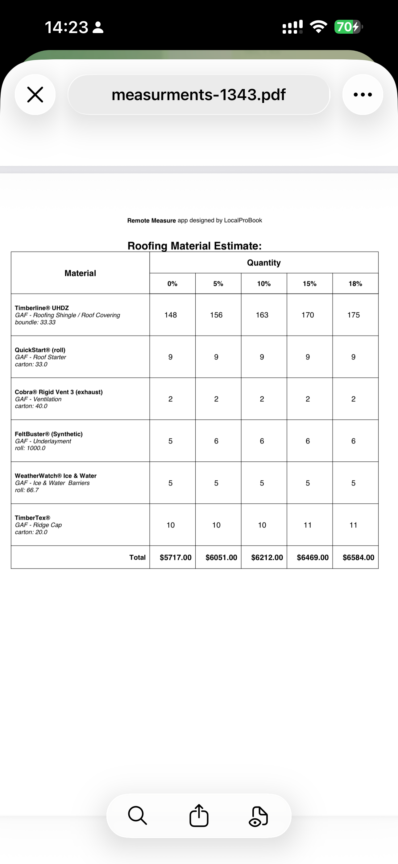 RemoteMeasure: Roof Report screenshot 4