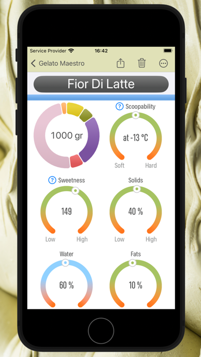 Gelato Maestro Pro: Recipe Screenshot