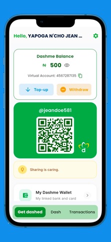 dashme money iPhone screenshot