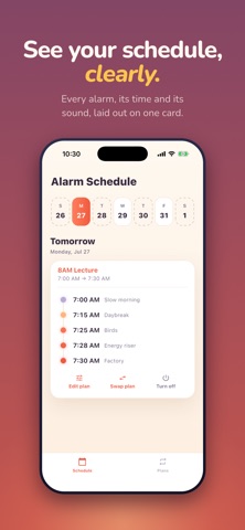 Snoozers Alarm Clock: Slowrise iPhone screenshot