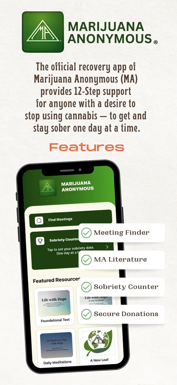 Screenshot #1 pour Marijuana Anonymous App