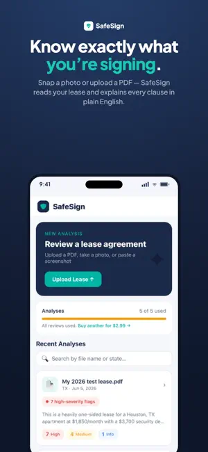 SafeSign: Lease Analyzer screenshot 1