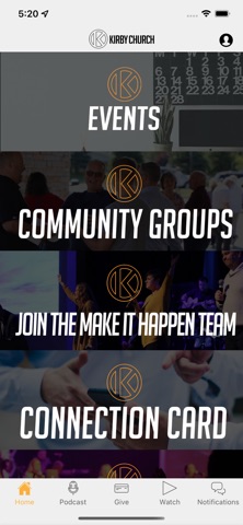 Kirby Church App app screenshot