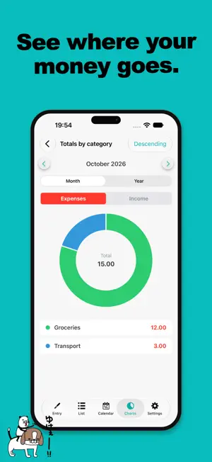 Expense Tracker Panda and Dog screenshot 3