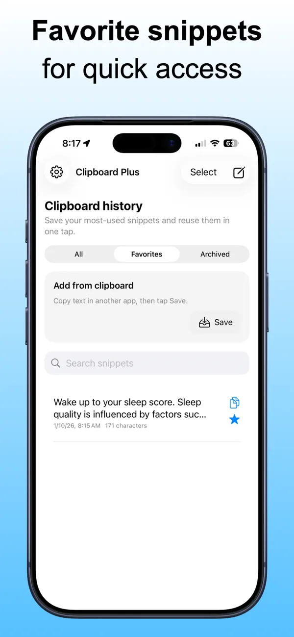Screenshot #2 pour Clipboard Plus Snippets