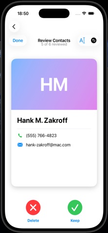 Stale Contacts Cleaner iPhone screenshot
