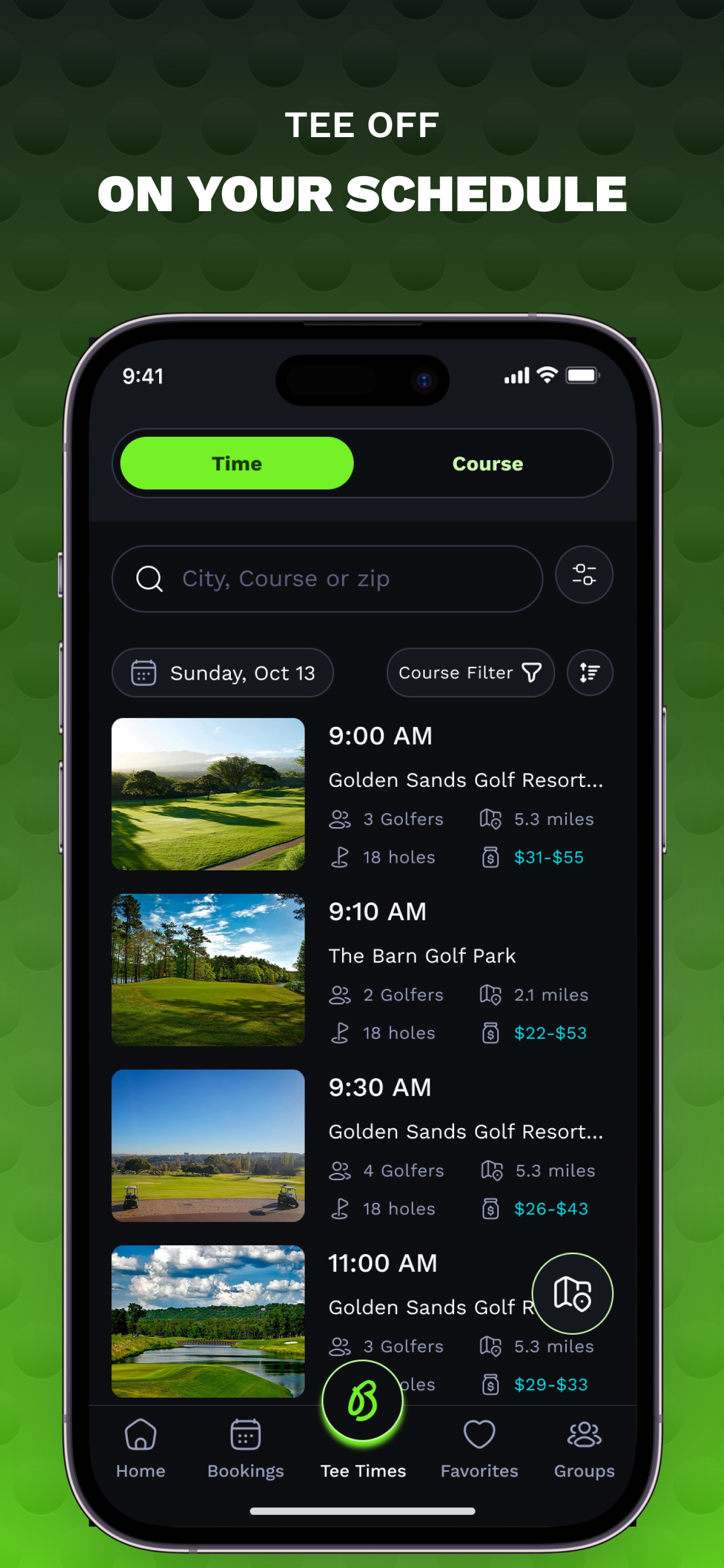 Backswing: Book Golf Tee Times
