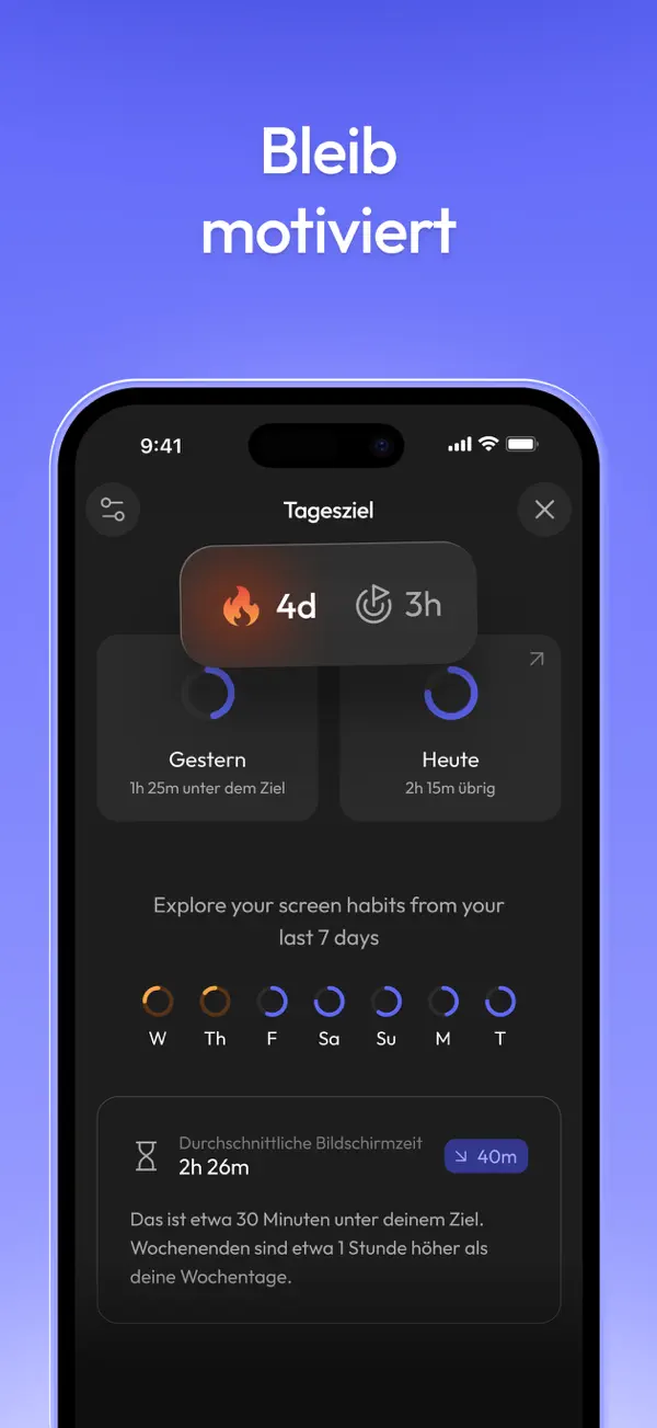 ScreenZen- Screen Time Control iPhone App Screenshot 5 – Produktivität