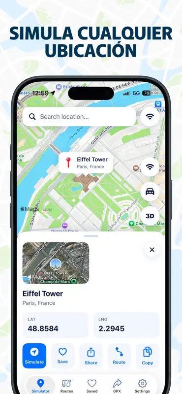 GPS Emulator: ubicacion Enviar screenshot 1 of 7