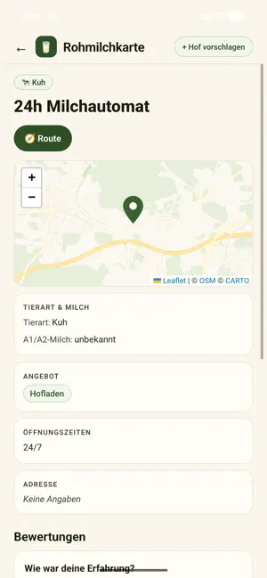 Rohmilchkarte iPhone screenshot 4