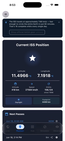 ISS Spotter App screenshot