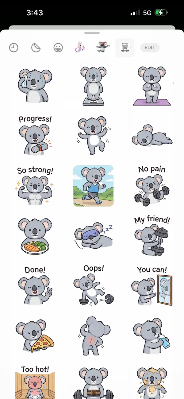 Screenshot #2 pour Fit Koala Stickers