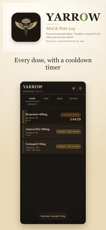 Yarrow - Med & Pain Log screenshot 2 of 8