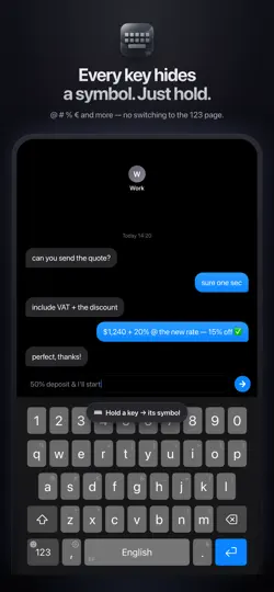 Captura de pantalla de EFKey – Swipe Keyboard en iPhone 2