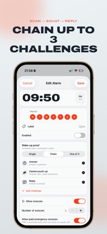 Pushup Alarm, Stop Snooze: PPS iPhone screenshot