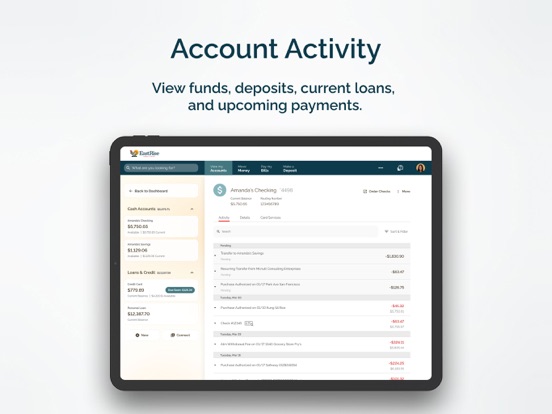 EastRise Mobile Banking iPad screenshot 5 - Finance app
