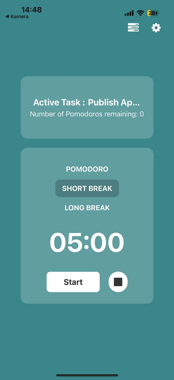 #2. Pomodoro - Basic & Functional (iOS) Podle: Enes Poyraz