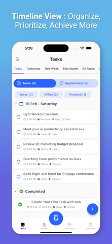 AVA: AI Productivity Assistant iPhone screenshot