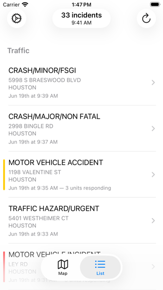 Houston Incidents iPhone screenshot 2 - News app