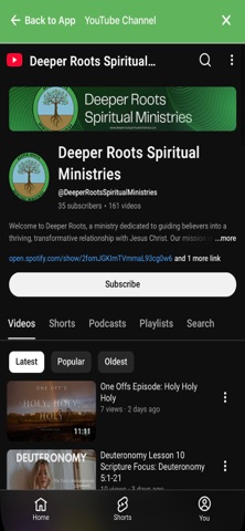Deeper Roots Ministries App screenshot