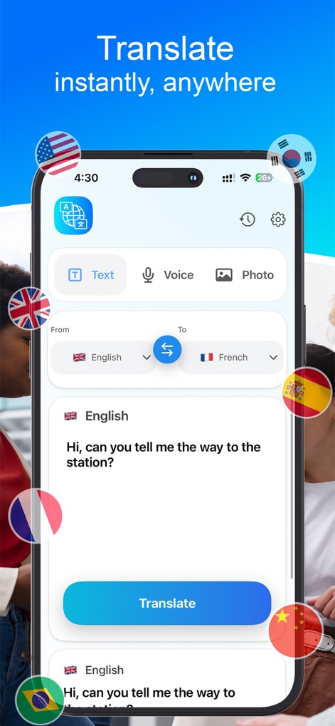 Translate and Translation - translate-translation-app-interface