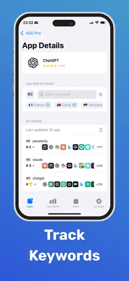 ASO Pro: Keyword Tracking on iPhone, screenshot 2