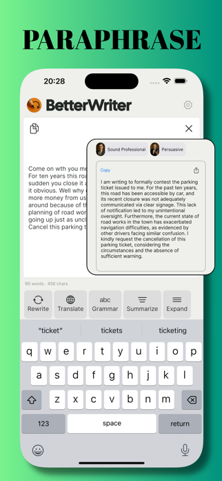 Paraphrase Tool : BetterWriter Screenshot 2 of 7