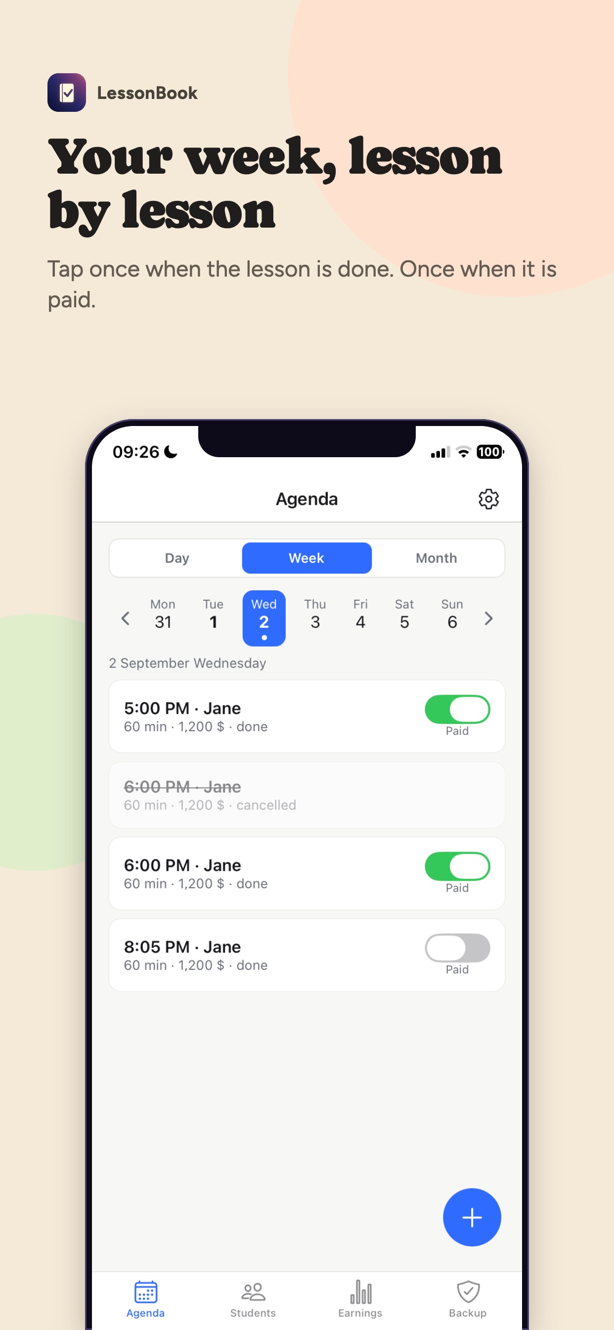 Screenshot 1 of LessonBook: Tutor Planner
