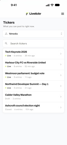 Livetickr screenshot 1