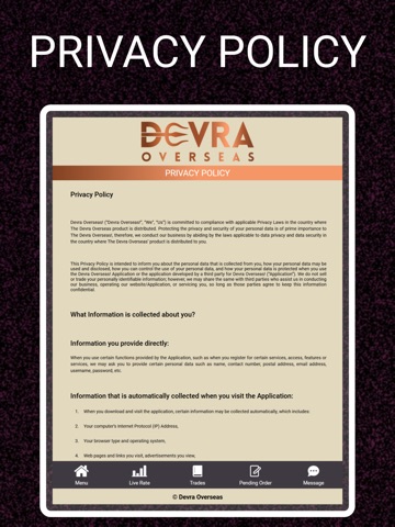 Devra Overseas iPad screenshot
