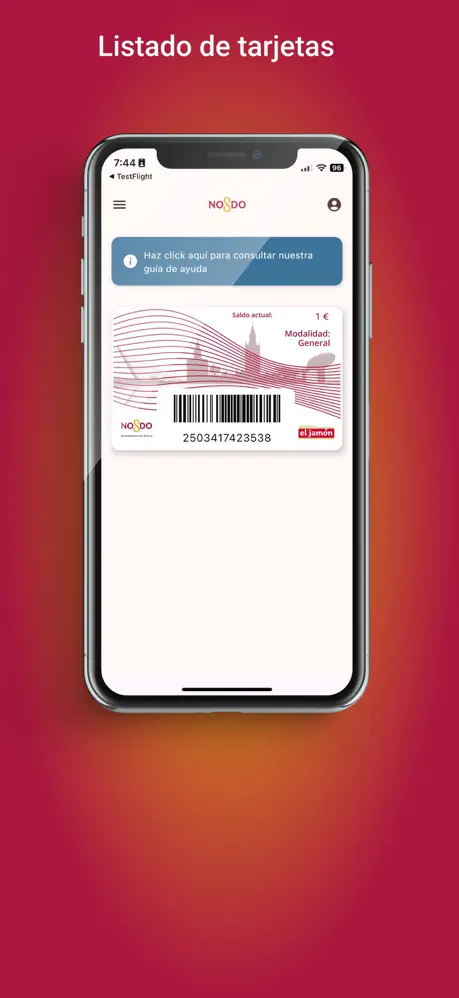 Tarjeta Familias pantalla 1