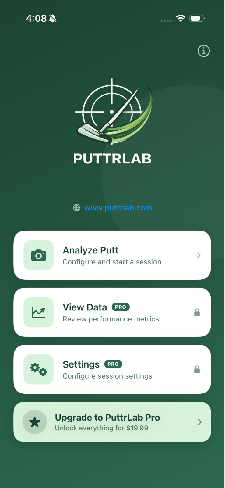 PuttrLab iphone screenshot 1