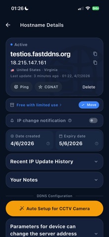 FastDDNS iPhone screenshot