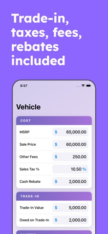 Car & Auto Payment Calculator iPhone screenshot