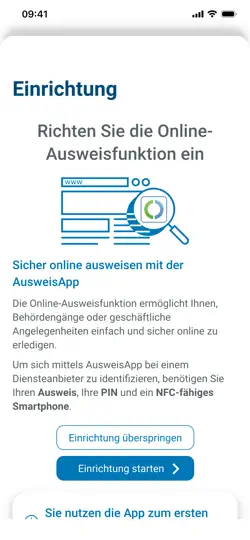 Screenshot von AusweisApp Bund auf dem iPhone 1