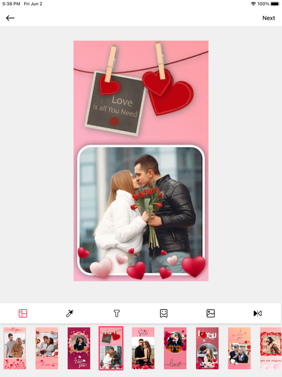 Anniversary Photo Frames Maker iPad screenshot 7 - Photo & Video app