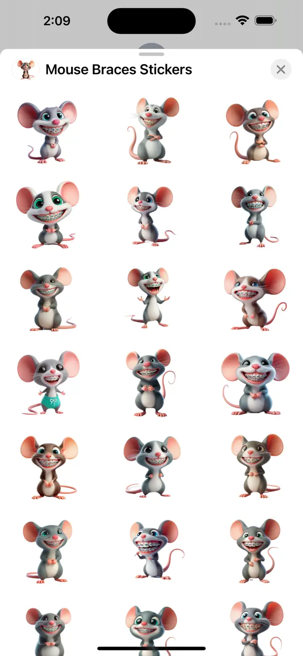 Screenshot #1 pour Mouse Braces Stickers