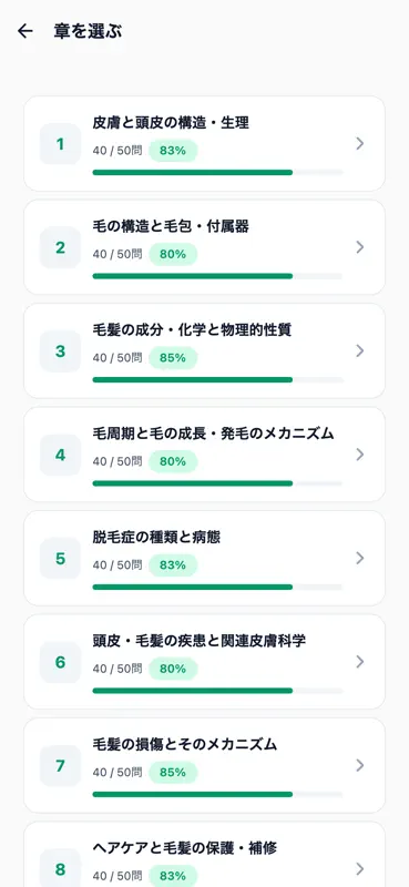 毛髪診断士対策 500問 screenshot 2 of 6