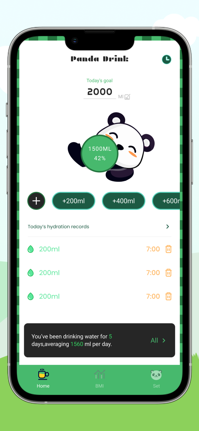 Water tracker - panda reminder