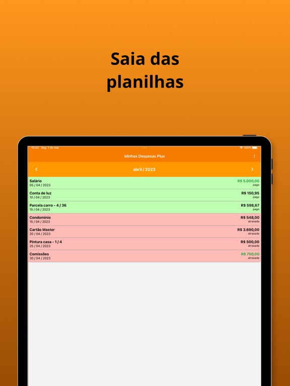 Screenshot #5 pour Minhas Despesas Plus