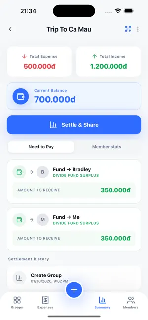 SplitLedger - Chia tiền nhóm screenshot 2