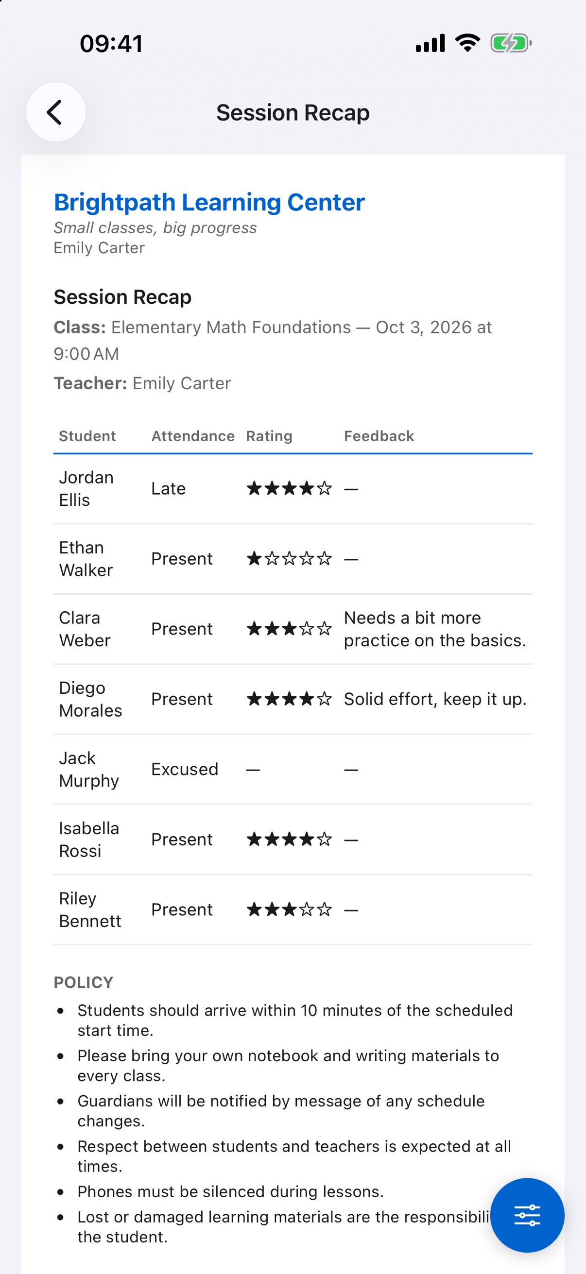 Screenshot 5 of Tutor Diary