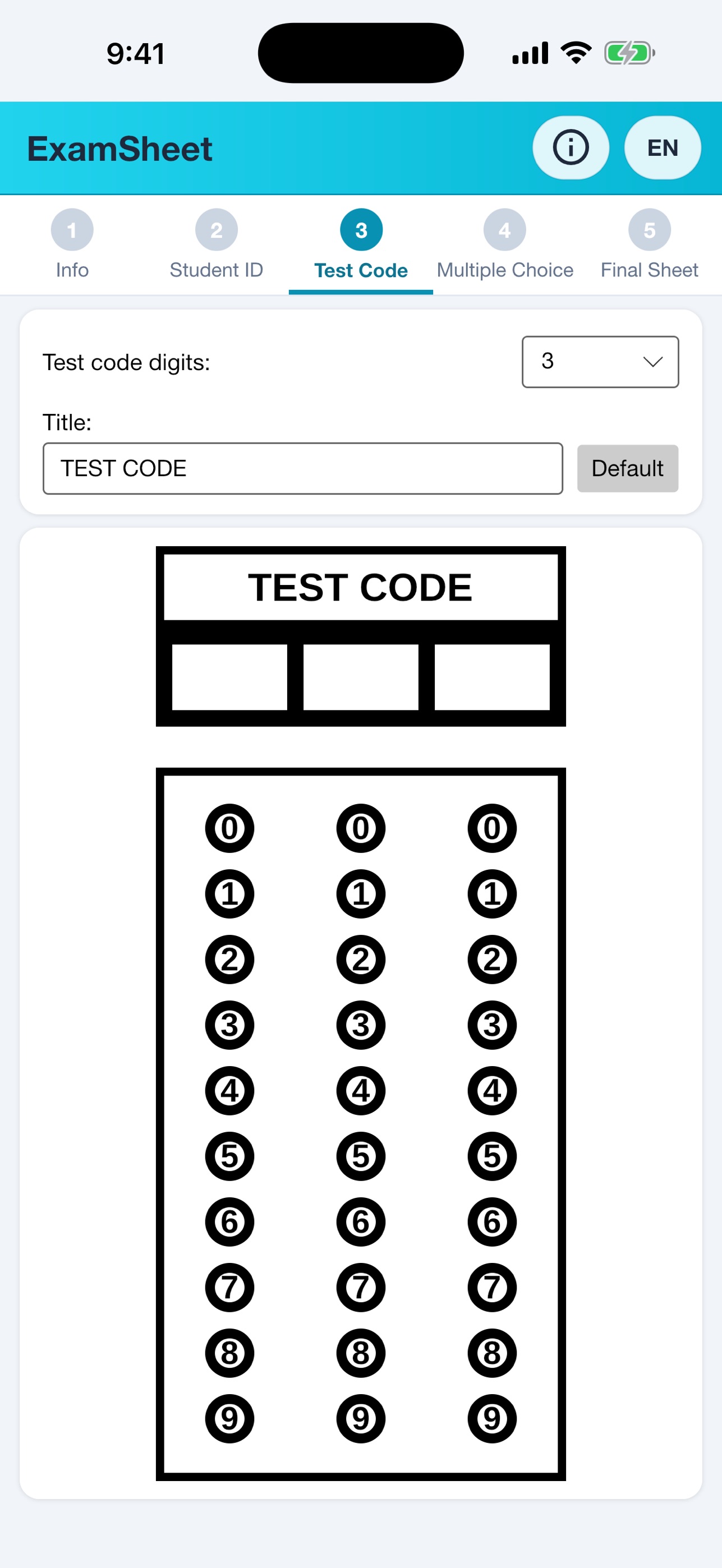 Screenshot 4 of ExamSheet: Answer Sheet Maker