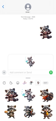 Mischievous Raccoon Stickers iPhone screenshot